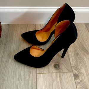 Satin High heels black, size 7